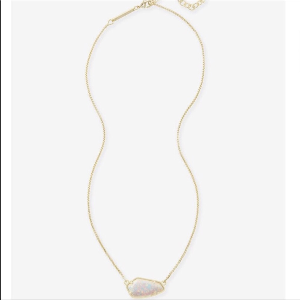 Kendra Scott gold cami necklace in opal